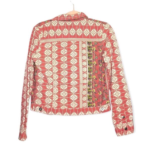 Gramicci Red 100% Cotton Multicolor Mixed Print Boho Global Jacket - Picture 2 of 9